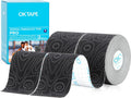 OK TAPE PRO Kinesiology Tape - Elastic Therapeutic Athletic Tape, 2" x 16ft, 2 Rolls Black