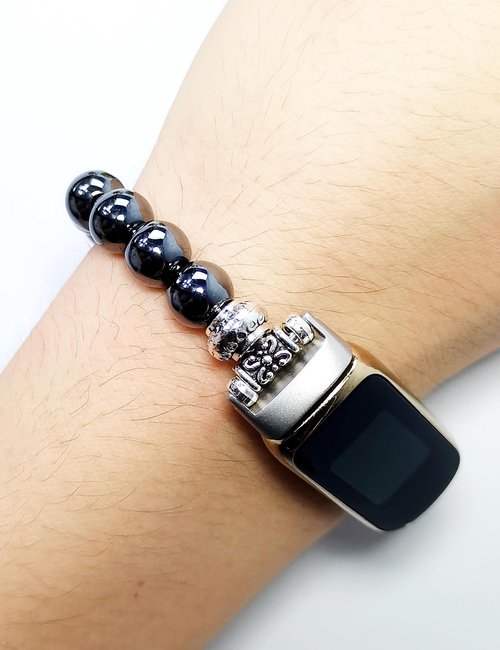 FTWIND Compatible with Fitbit Luxe Band Agate Natural Gemstone Beads Boho Bracelet for Women Energy Stones Healing Crystal Chakra Tree of Life Obsidian 6"-6½"