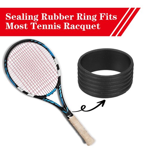 10 Pcs Tennis Racket Silicone Racquet Grip Ring Tennis Grip Band Black Tennises Racket Handle Silicone Absorbent Overgrip in Place Tennises Racquet Grips Wrap for Badminton Squash Baseball Handle