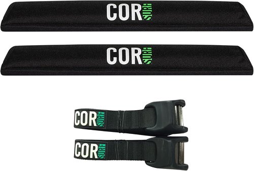 COR Surf Aero Roof Rack Pad - Premium No-Scratch Silicone Tie Down Straps for Surf, SUP, Kayak | 19" Wide