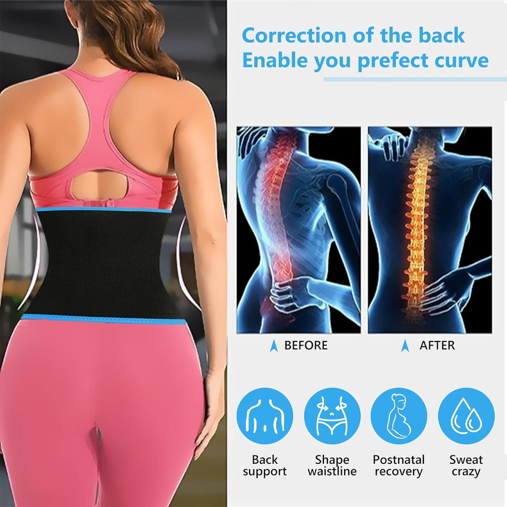 Skiennix Waist Trainer for Women - Effective Lower Belly Fat Reduction | Sweat Band Body Shaper