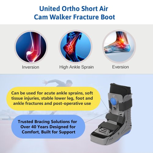 M PAIN MANAGEMENT TECHNOLOGIES Cloud Walker | Walking Boot for Foot & Ankle Support | Full Shell Design | Injury Recovery | Adjustable Air Cells | Lightweight & Comfortable - Large