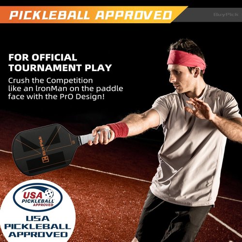 Pickleball Paddle Set of 2 for Beginners & Intermediates – Carbon Fiber Face, 16mm Polypropylene Honeycomb Core, Perforated Anti-Slip Grip – USA Pickleball Approved – 4 Balls + Carry Bag