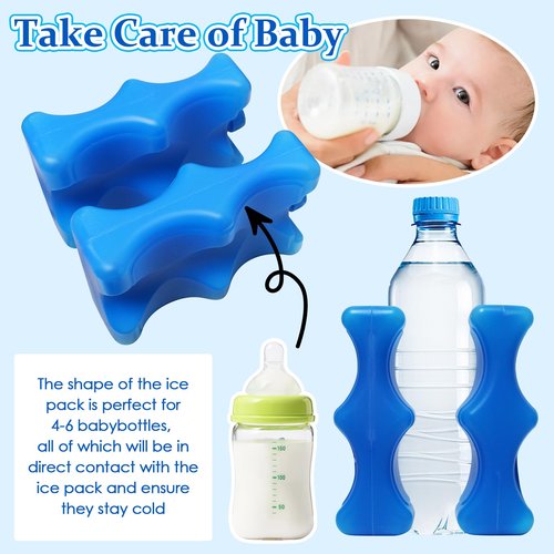 Arcccky 4 Pack Reusable Ice Pack for Breastmilk Storage, Bottle Ice Packs for Breastfeeding Working Mom