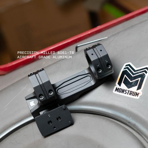 Monstrum Sidewinder Series Scope Mount with 45 Degree Canted Red Dot Sight Base | 34 mm Diameter | RMR Footprint