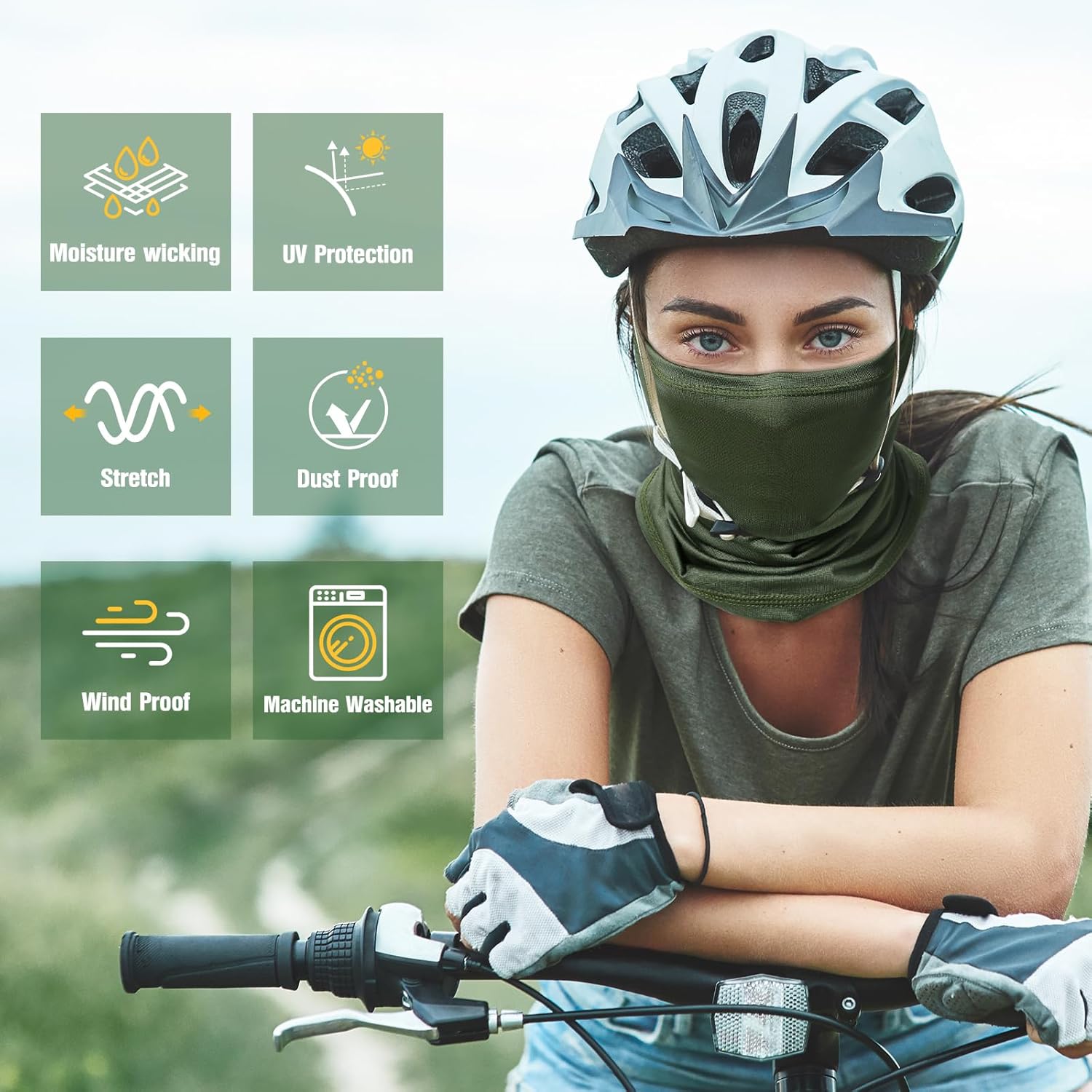 Skiennix 6 Pack Neck Gaiters - UV Protection Cooling Face Masks for Men & Women | Summer Scarf Bandana