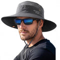 FURTALK Sun Hats for Men Women Fishing Hat UPF 80+ Breathable Wide Brim Hiking Summer UV Protection Bucket Hats Dark Grey