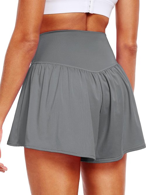 CADMUS Women's 2-in-1 Athletic Shorts - Flowy Spandex Butterfly Workout & Tennis Skorts