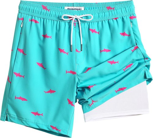 Maamgic Men's Swim Trunks - 2 in 1 Board Shorts with 7-Inch Inseam | Stylish & Comfortable