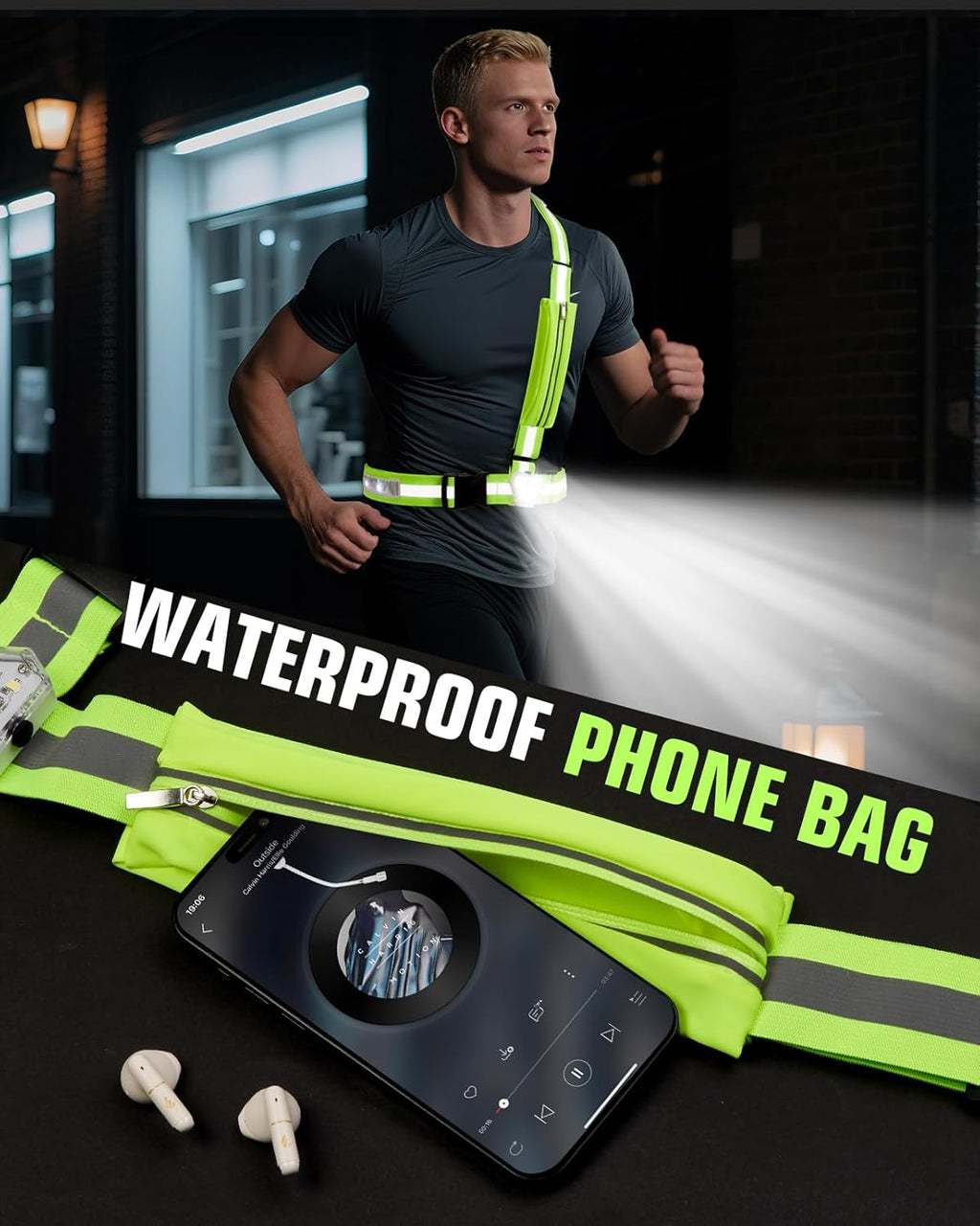 Zacro LED Reflective Vest - 500LM Rechargeable Light Up Running Gear | 5 RGB Colors, Adjustable for Men & Women