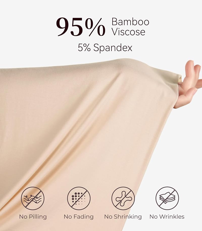 A-Beige X-Large Thermal Underwear for Women - Bamboo Viscose Long Johns Base Layer Pajama Set