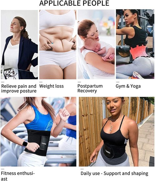 YIANNA Women Waist Trainer Belt - Slimming Sauna Waist Trimmer Belly Band Sweat Sports Girdle Belt Weight loss, YA8003-Rose-M