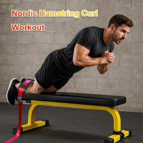 Padded Nordic Curl Bench Stabilizer Strap 66-Inch Adjustable Anchor Belt with Heavy-Duty Buckle for Lat Pulldown, Leg Extension, Dumbbell Press & Home Gym Training
