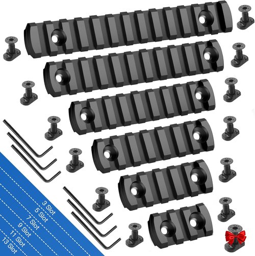 Bontok Picatinny Polymer Accessory Rail Set - 3 to 13 Slots with T-Nuts & Screws, Rounded Corners