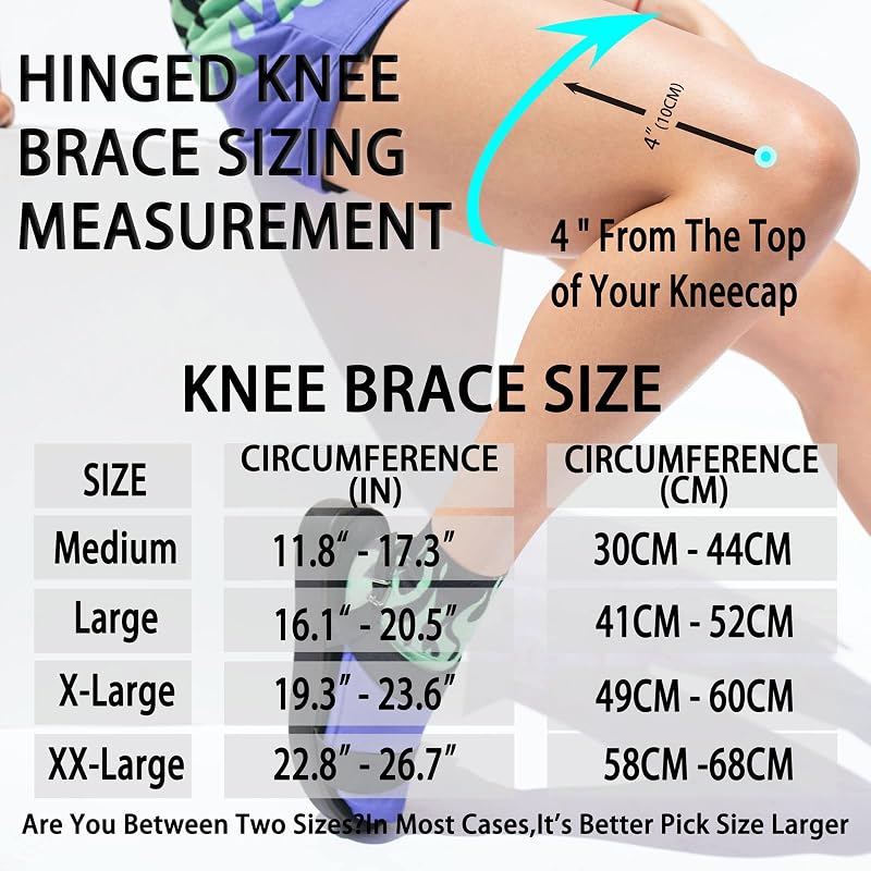 Hinged Knee Brace for Men & Women with Side Stabilizers - Medium (11.8"-17.3")