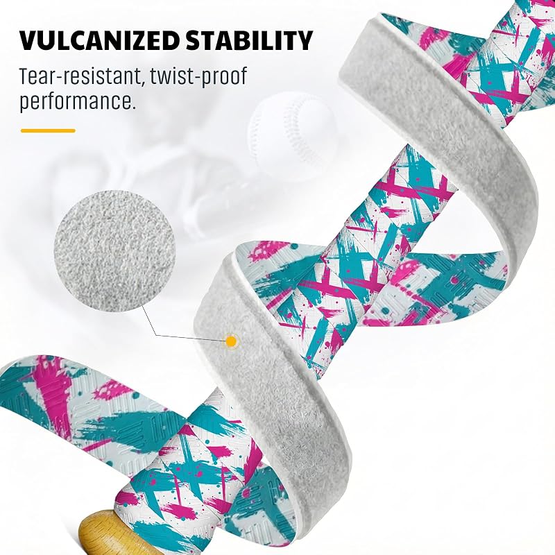 Graffiti Variation Bat Grip Tape, 2-Pack 1100x27mm 1.1mm PU Non-Slip Sweat-Wicking Wrap