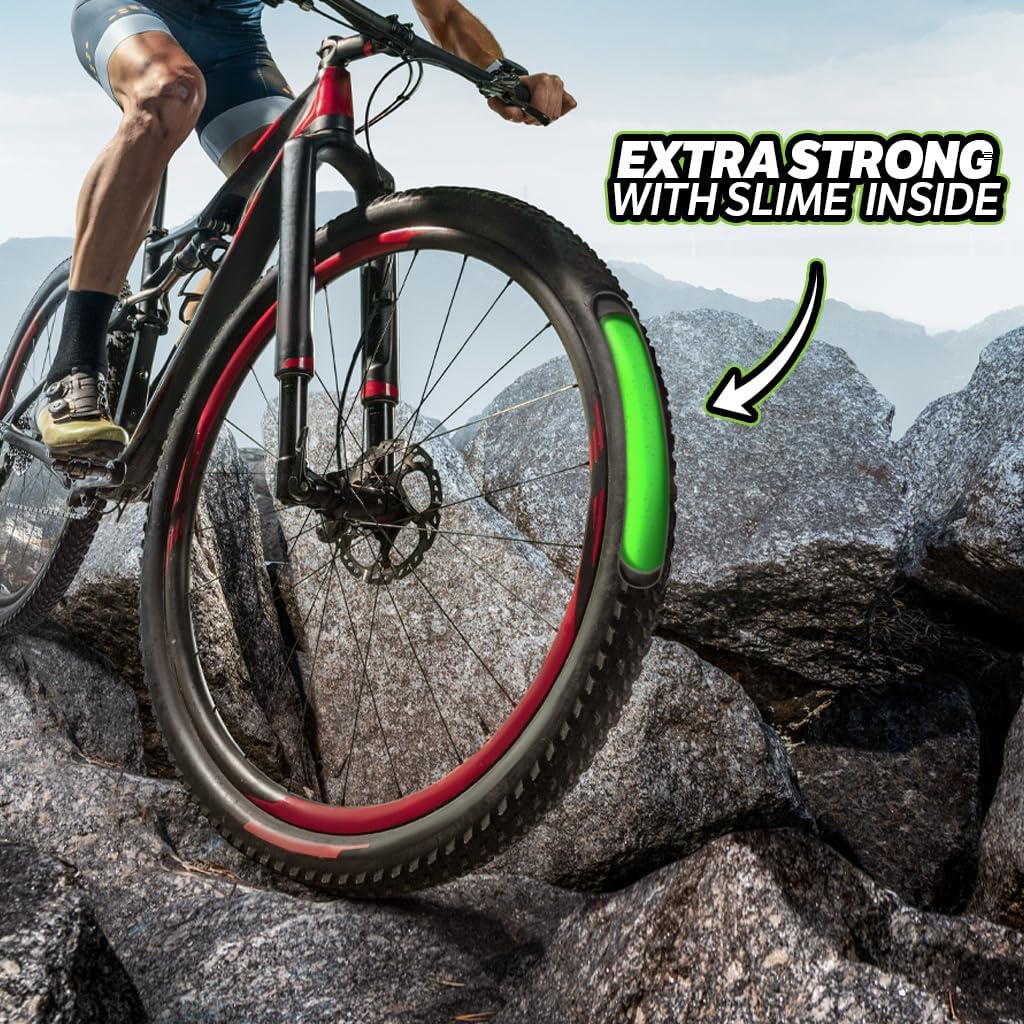 Slime Extra Strong Self-Sealing Bike Tube - Durable Tire Protection with Fibro-Seal Technology