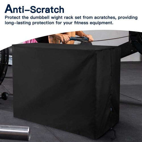 Xxerciz Dumbbell Rack Cover Dust Cover Compatible with Marcy & Cap Barbell Two Tier Dumbbell Rack, Lightweight Waterproof Anti-scratch Protective Barbell Cover Case for Home Gym