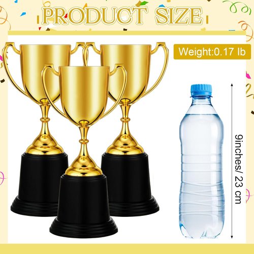 Ecation Gold Trophy Award - 9 Inch Appreciation Cup for Employees, Teachers & Volunteers | Perfect Thank You Gift
