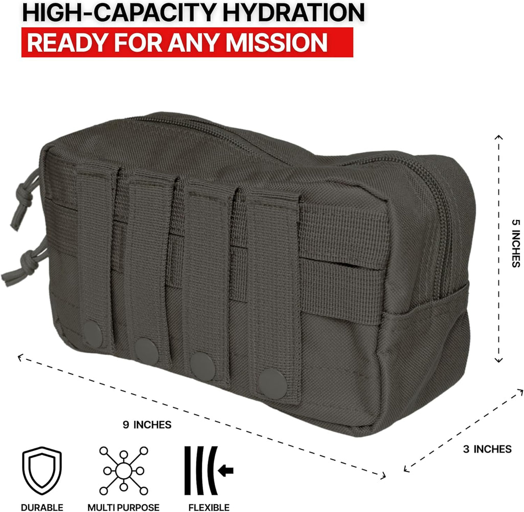 Orca Tactical Multi-Purpose Molle Admin Pouch - Horizontal Zippered Utility EDC Waist Bag Organizer