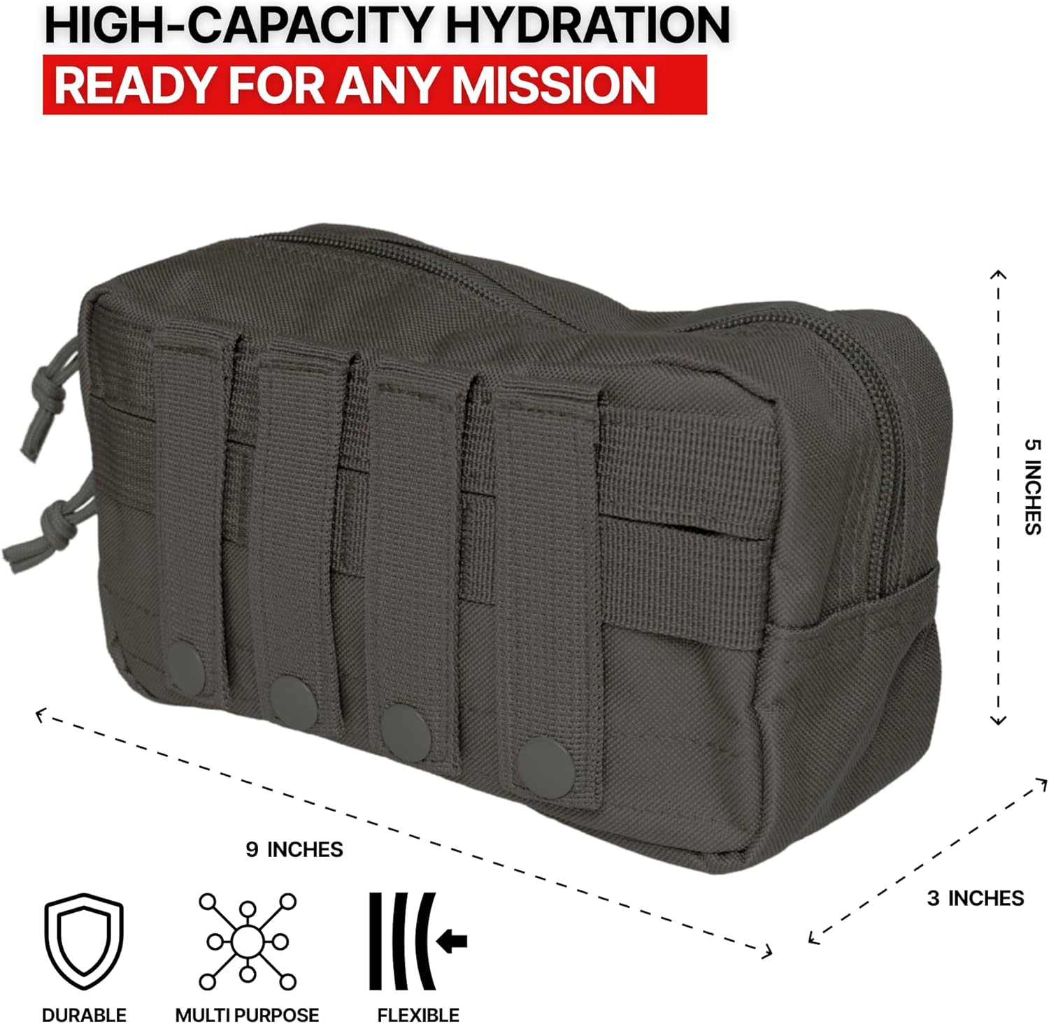 Orca Tactical Multi-Purpose Molle Admin Pouch - Horizontal Zippered Utility EDC Waist Bag Organizer