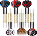 MaxMau Steel Tip Darts Set - 18 Pcs with Metal Points & Durable PVC Dart Flights