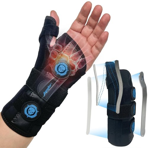 JUPITER Carpal Tunnel Wrist Brace - Thumb Support Spica Splint for Left Hand | Pain Relief for De Quervains - Large/XLarge, Blue