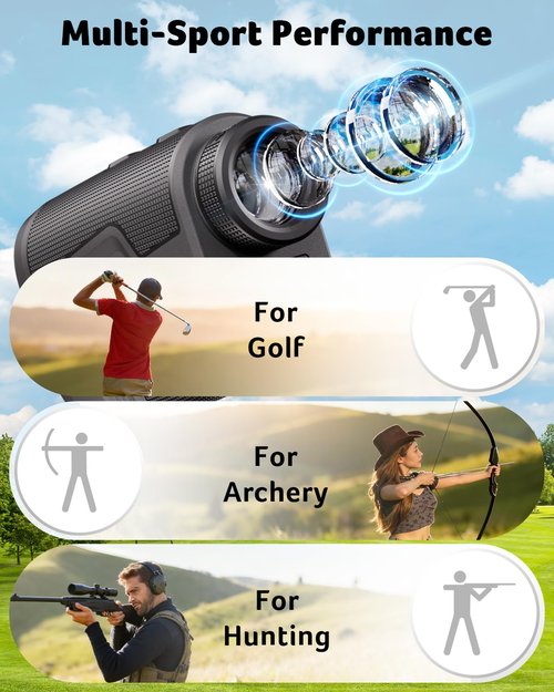 Acer Golf Rangefinder with Slope - 800Yards Range Finder for Hunting, 6X Magnification with Flag Pole Locking Vibration, Rechargeable Battery with Magnet Stripe Golf Accessories for Men, Gifts