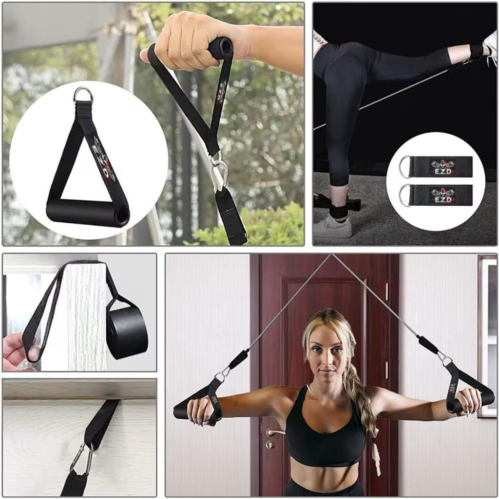 E.Z.D Resistance Bands Set: Exercise Bands with Handles, Door Anchor, Ankle Straps for Heavy Resistance Training, Physical Therapy, Muscle Training, Yoga, and Home Workouts. (Green)