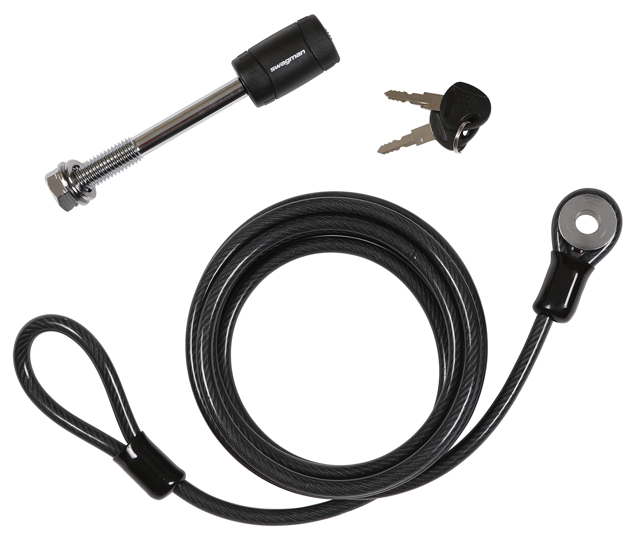 Swagman Anti-Wobble 5/8" Threaded Hitch Pin and 8.5' Cable, Black