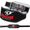 Weight Lifting Belt - 6 Inch Genuine Leather Padded Gym Belt - Supports and reduces stress - Ensures comfort and protection - Premium Quality by Armageddon Sports (XL)