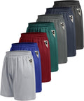 BOOJO Men's Athletic Shorts - Quick Dry Gym & Basketball Shorts with Pockets | 7 Pack in Black