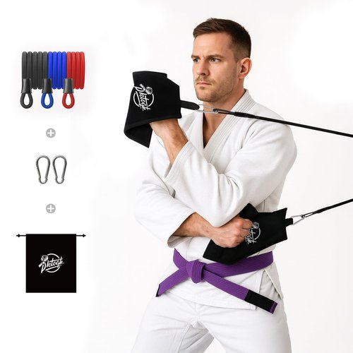 Jiu Jitsu Grip Trainer Simulating Gi – BJJ Resistance Bands System | Grappling Grip Strength & Endurance Training for Judo, MMA & Home Gym