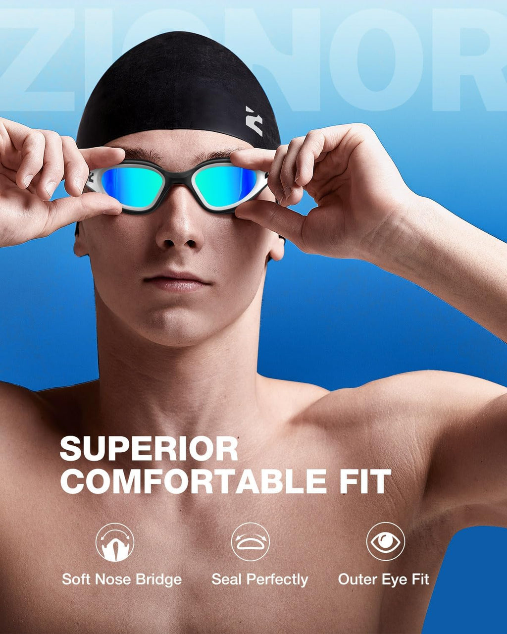 ZIONOR G1+G1Lite Goggles - Premium UV Protection & Anti-Fog Design | Ideal for Water Sports