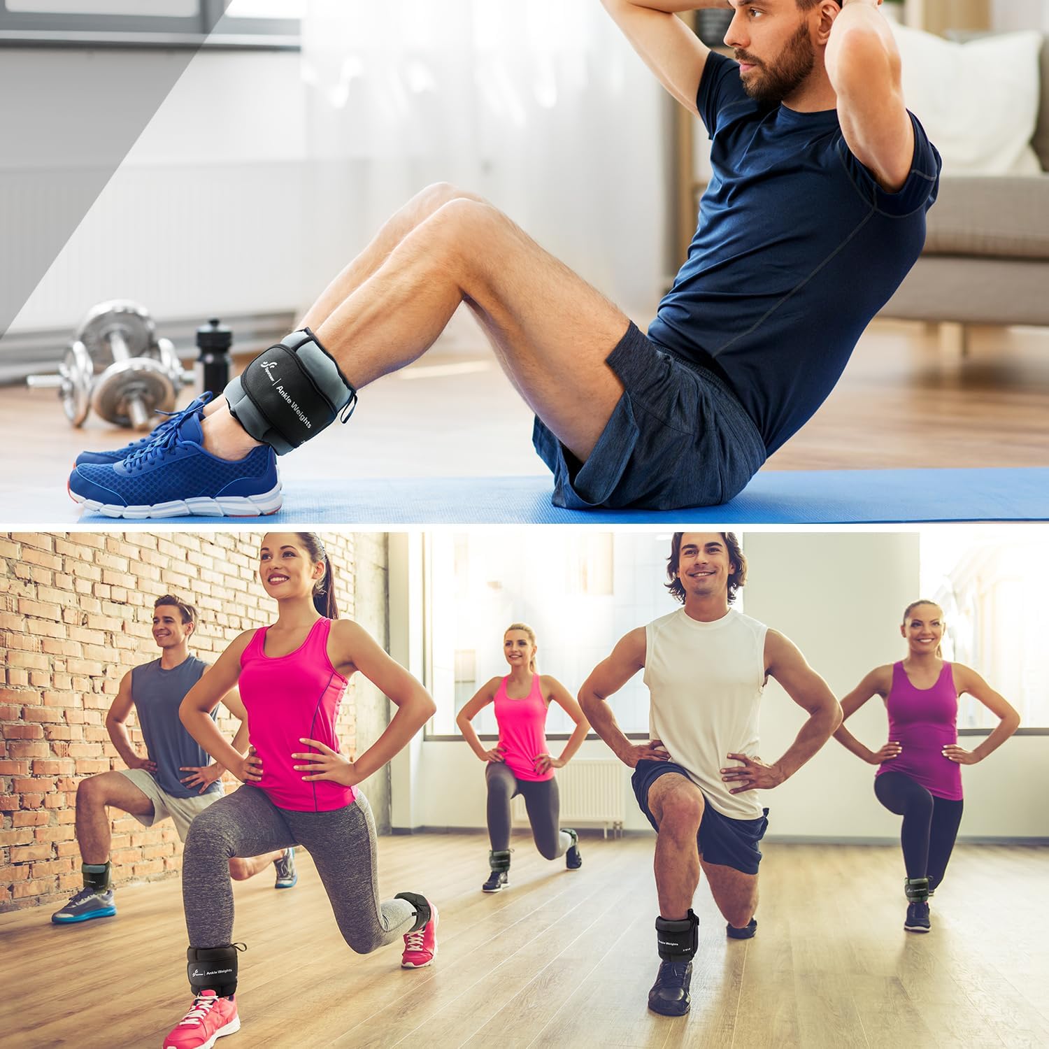 Sportneer Adjustable Ankle Weights - 20lbs/Pair for Yoga, Running, Gym & Physical Therapy