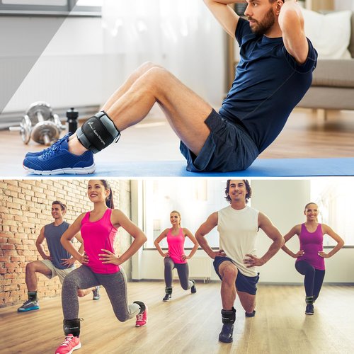 Sportneer 20lbs/Pair Adjustable Ankle Weights for Women and Men, Modularized Leg Weight for Yoga, Walking, Running, Aerobics, Gym, Physical Therapy (Black)