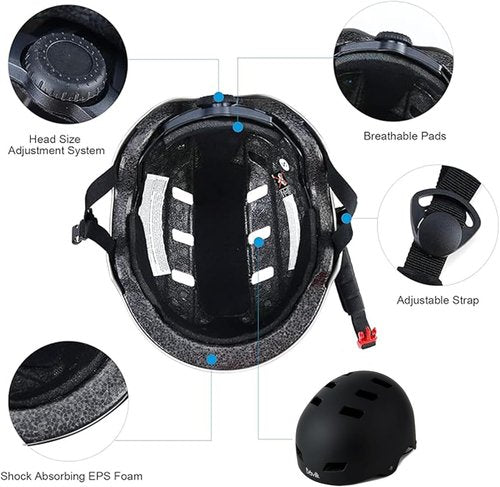 Bavilk Bike Helmet - Adjustable Multi-Sport Protection for Teens & Adults | 3 Sizes Available