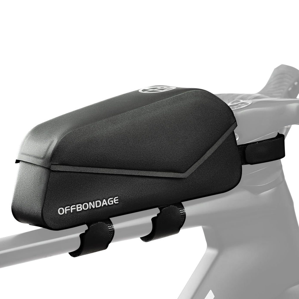 OFFBONDAGE Top Tube Bike Frame Bag Magnetic Switch Waterproof Bikepacking Bicycle Storage Bag for Gravel Road Bike (Black)