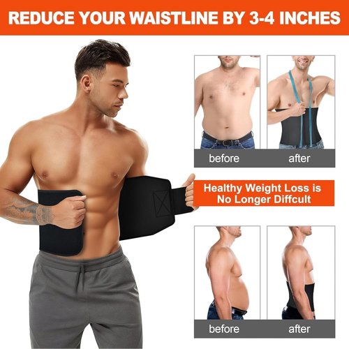 AMZBOSS Waist Trainer for Women & Men, Waist Sweat Band, Belly Band Sweat Belt, Stomach Wrap, Body Shaper Belt