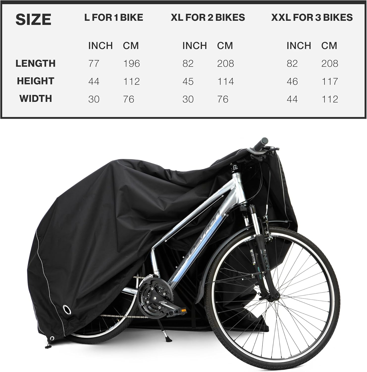 TeamObsidian Bike Cover - Heavy-Duty Waterproof Storage for 1-3 Bikes | All-Season Protection