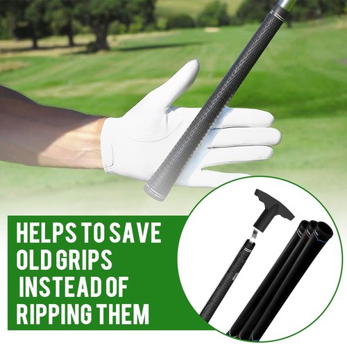 Golf Grip Removal Tool, 11" V-Groove Grip Remover Saver for Standard Length Swinging Grips, High-Carbon Steel Golf Club Regripping Kit, Golf Grip Tool, Grip Repair Tool, Golf Supplies - 1Pcs, Black