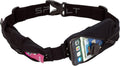 SPIbelt Dual Pocket Pro Running Belt - Adjustable, No Bounce Design | Black with Black Zipper