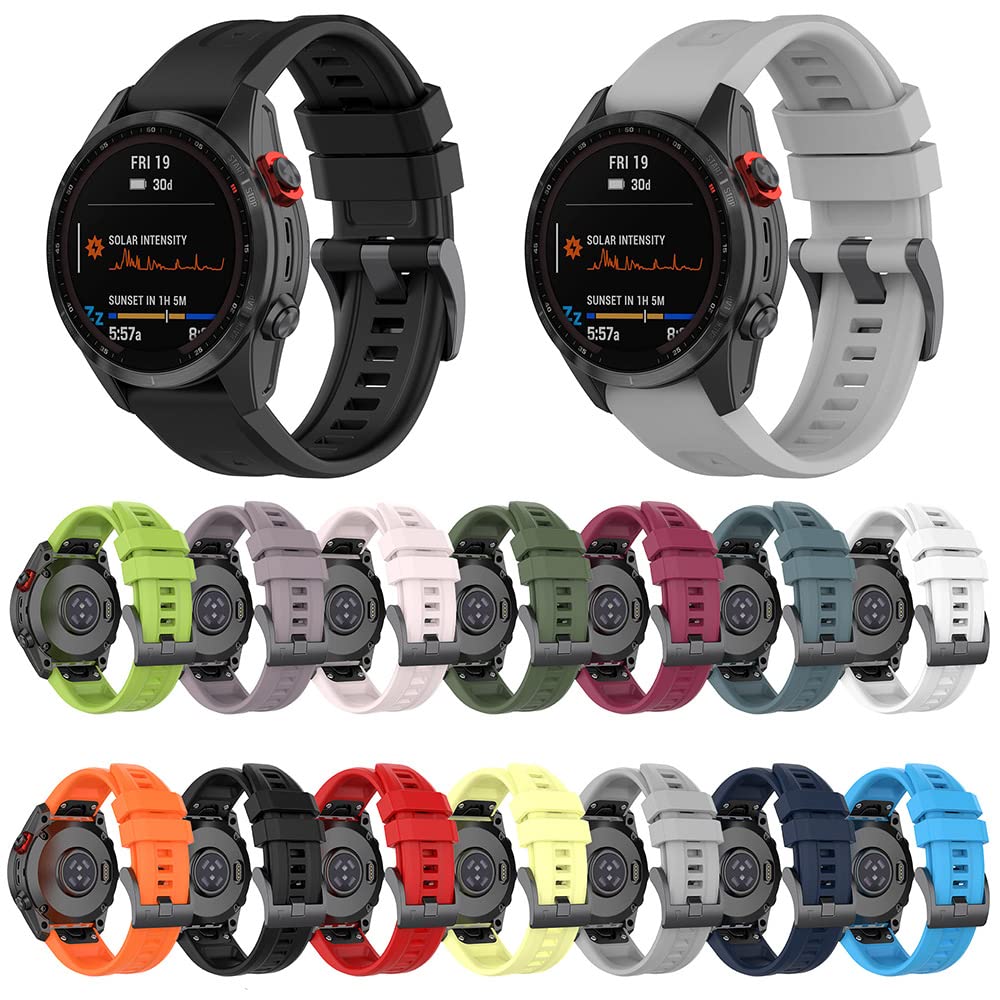 REYDA Silicone Band Compatible for Garmin Epix Pro Gen 2 42mm, 20mm Quick Fit Watch Band Soft Breathable Silicone Bracelet Wristband Replacement Band for Garmin Approach S70 42mm/Instinct E 40mm/2S