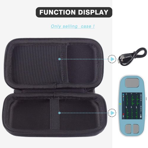 EVGRDCS Hard Carrying Case Compatible with EMAY 6L Portable ECG Monitor,Scratch and Fall Resistant, with mesh Bag (Case Only)