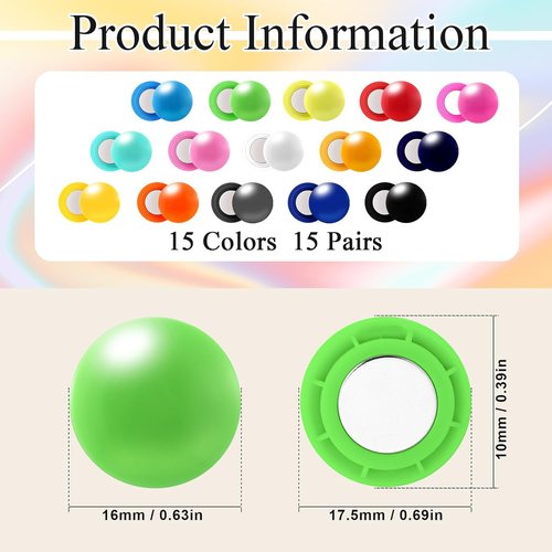Kingdder Running Bib Clips - 30 Pcs Magnetic Race Number Holders for Runners | Colorful Fasteners