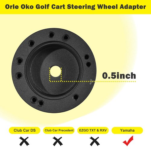 Orle Oko Golf Cart Steering Wheel Adapter, Steering Wheel Adapter Hub For Yamaha Golf Cart