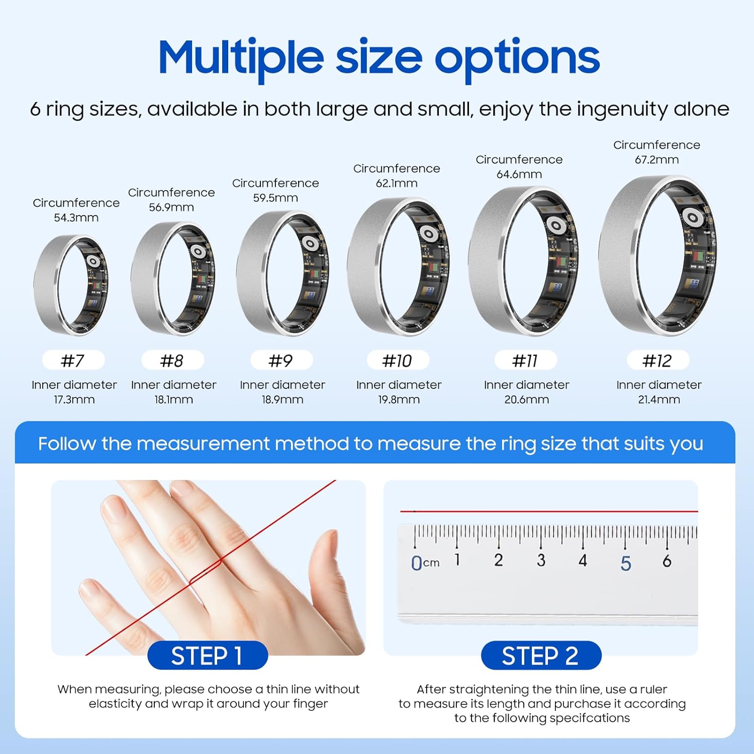 Smart Health Ring - Waterproof Fitness Tracker with Stress & Sleep Monitoring | Rose Gold, Size 9