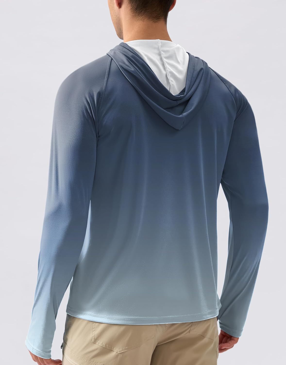 Pudolla Men's Sun Protection Hoodie - UPF 50+ Long Sleeve Rash Guard for Fishing, Hiking & Boating