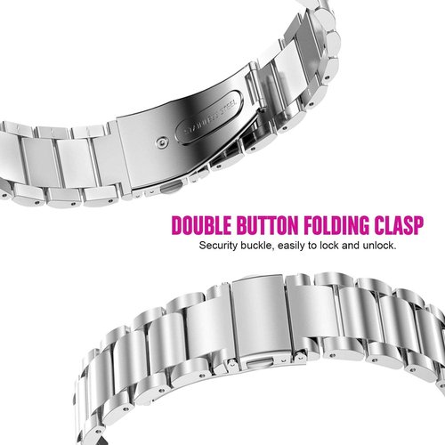 Lamshaw Compatible wit iTouch Active 4 Band, Stainless Steel Metal Replacement Straps Compatible for iTouch Active 4 Smartwatch (Silver)