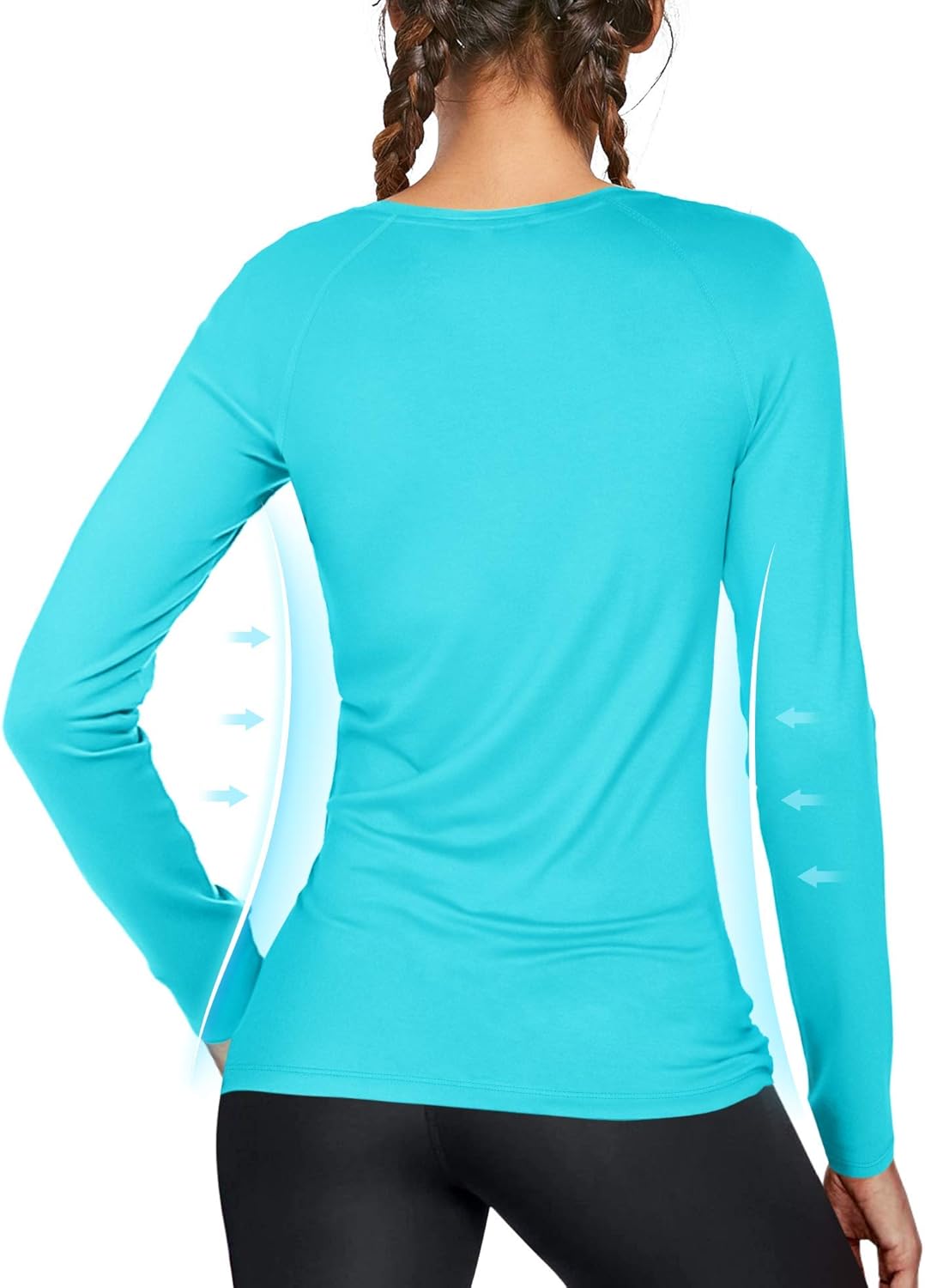 Skiennix Women's UPF 50+ Long Sleeve Workout Shirt - Quick Dry UV Sun Protection | Size L